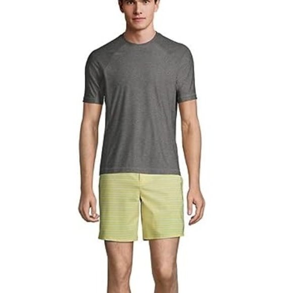 NWT Lands' End Men's Crew Neck Short Sleeve Rash Guard Gray UPF 50 XL $60 FLD202 - Picture 4 of 5